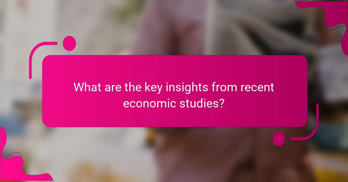 What are the key insights from recent economic studies?