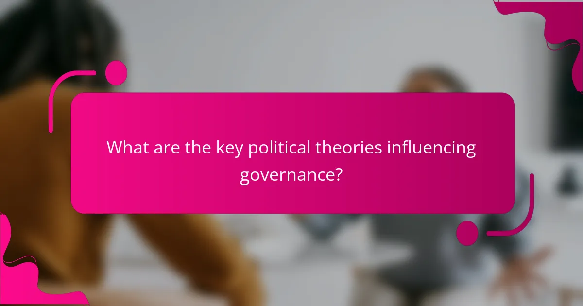 What are the key political theories influencing governance?