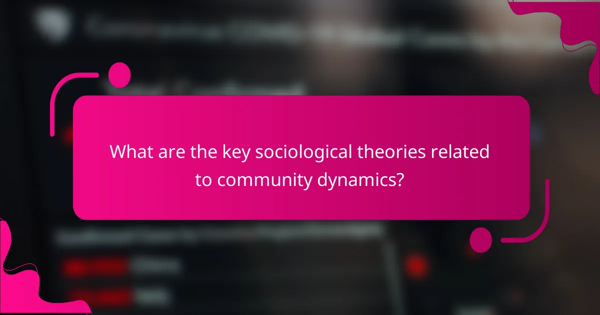 What are the key sociological theories related to community dynamics?
