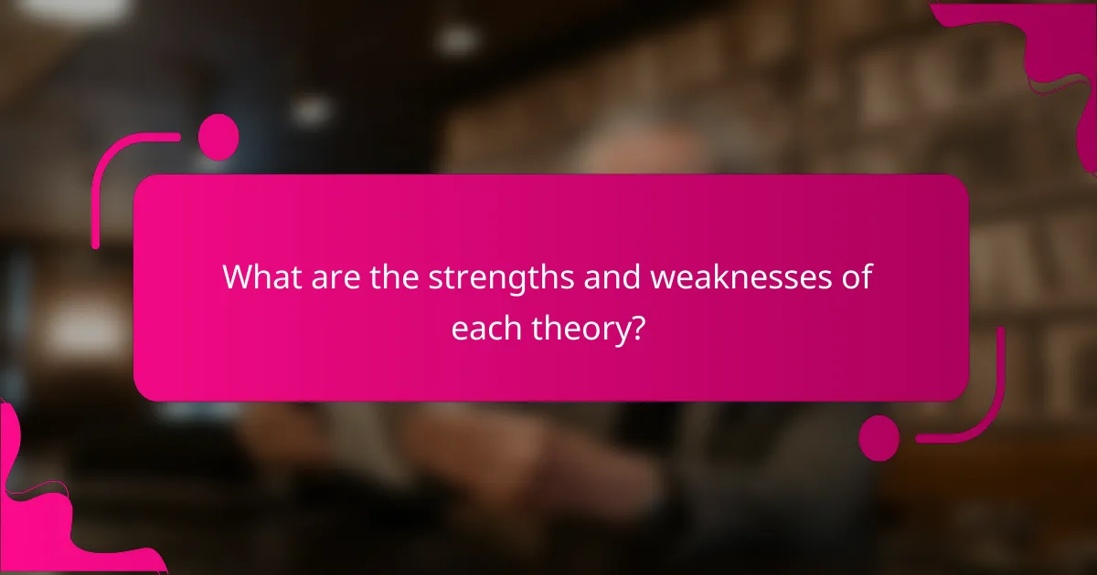 What are the strengths and weaknesses of each theory?