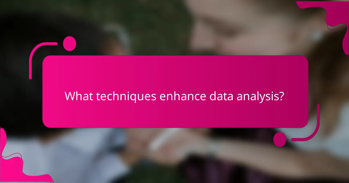 What techniques enhance data analysis?