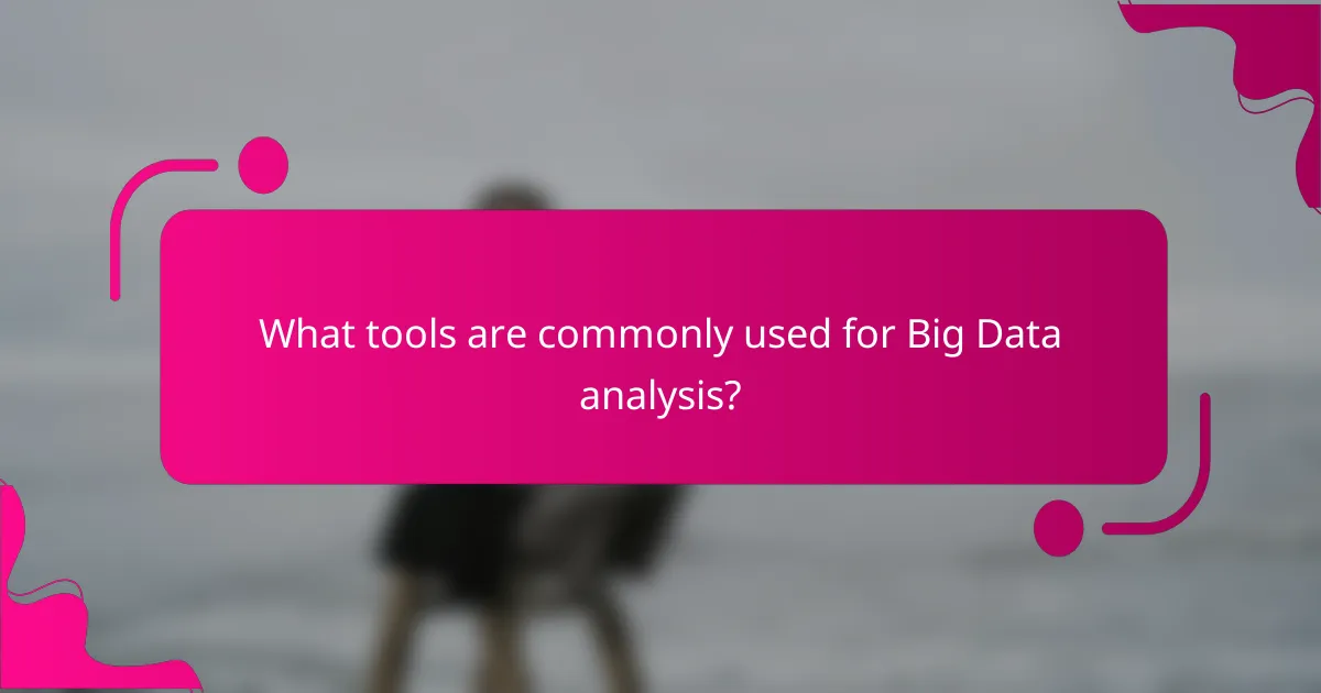What tools are commonly used for Big Data analysis?